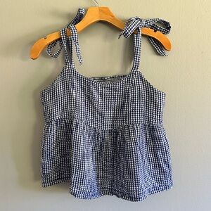 Old Navy Blue and White Checkered Top